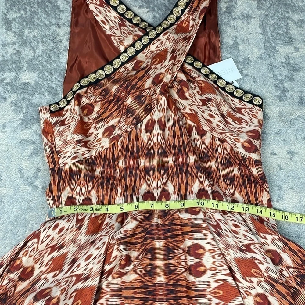 NWT Autumn Adeigbo Signy Dress Abstract Printed Tiered Midi Sleeveless Sz 10